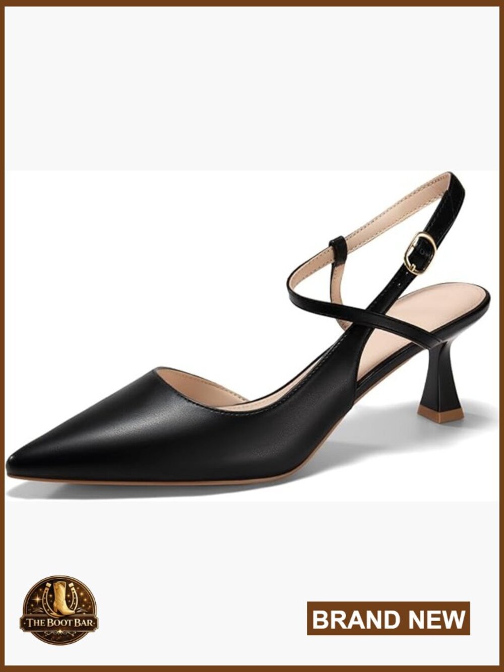 Low Kitten Heel Slingback Pumps, Closed Pointed Toe Dress Shoes